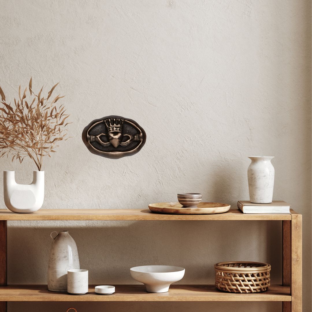 Claddagh Ring Emblem Bronze Wall Plaque