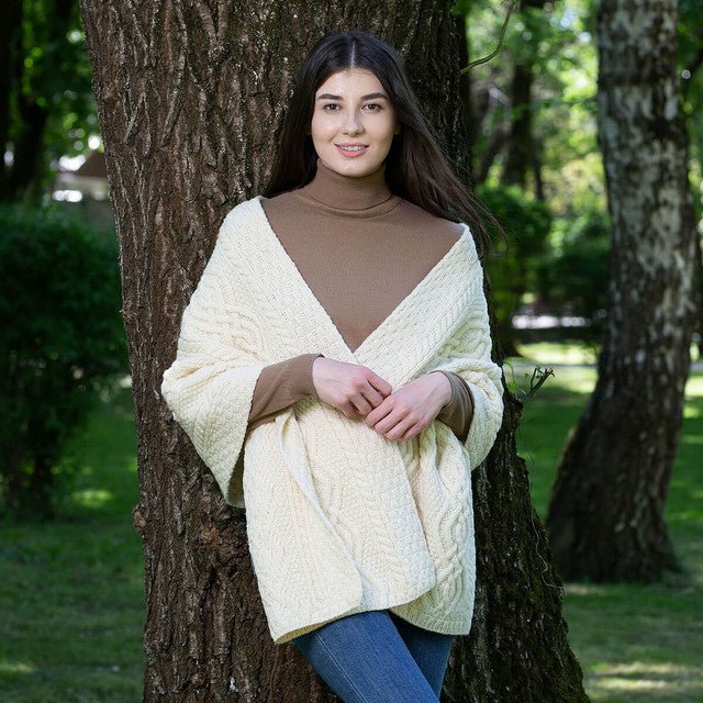 Classic Cable Wool Wrap - The Celtic Gift Store - 