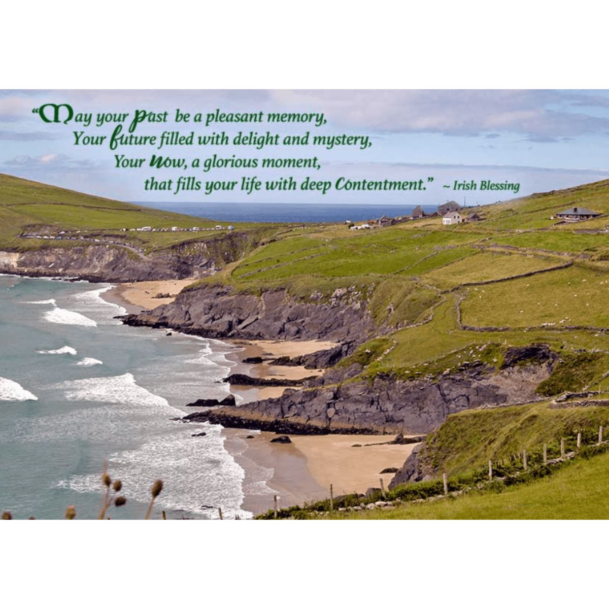 Coastal Irish Cliffs Retirement Card - Irish Blessing