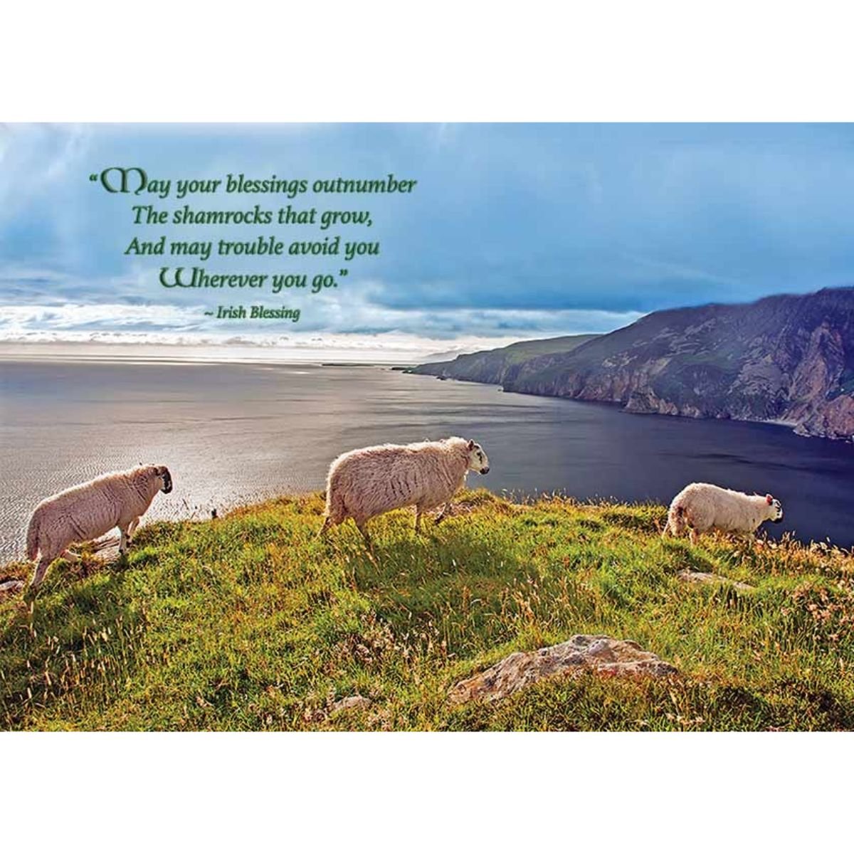 Coastal Sheep Happy St. Patrick's Day Card - Irish Blessing