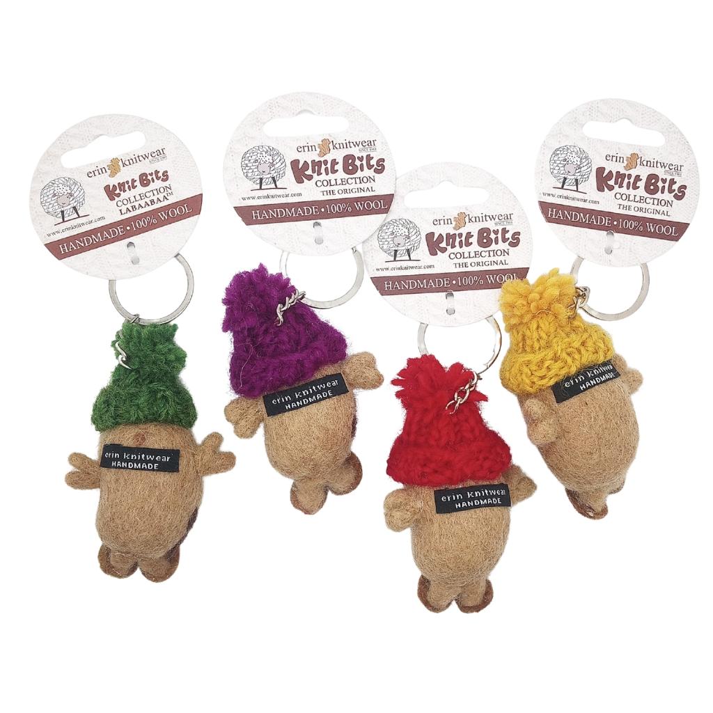 Collectible Knitted Potato Bobble Hat Keyring