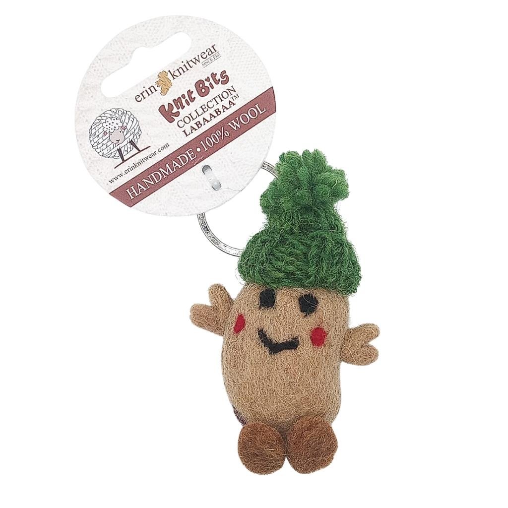 Collectible Knitted Potato Bobble Hat Keyring