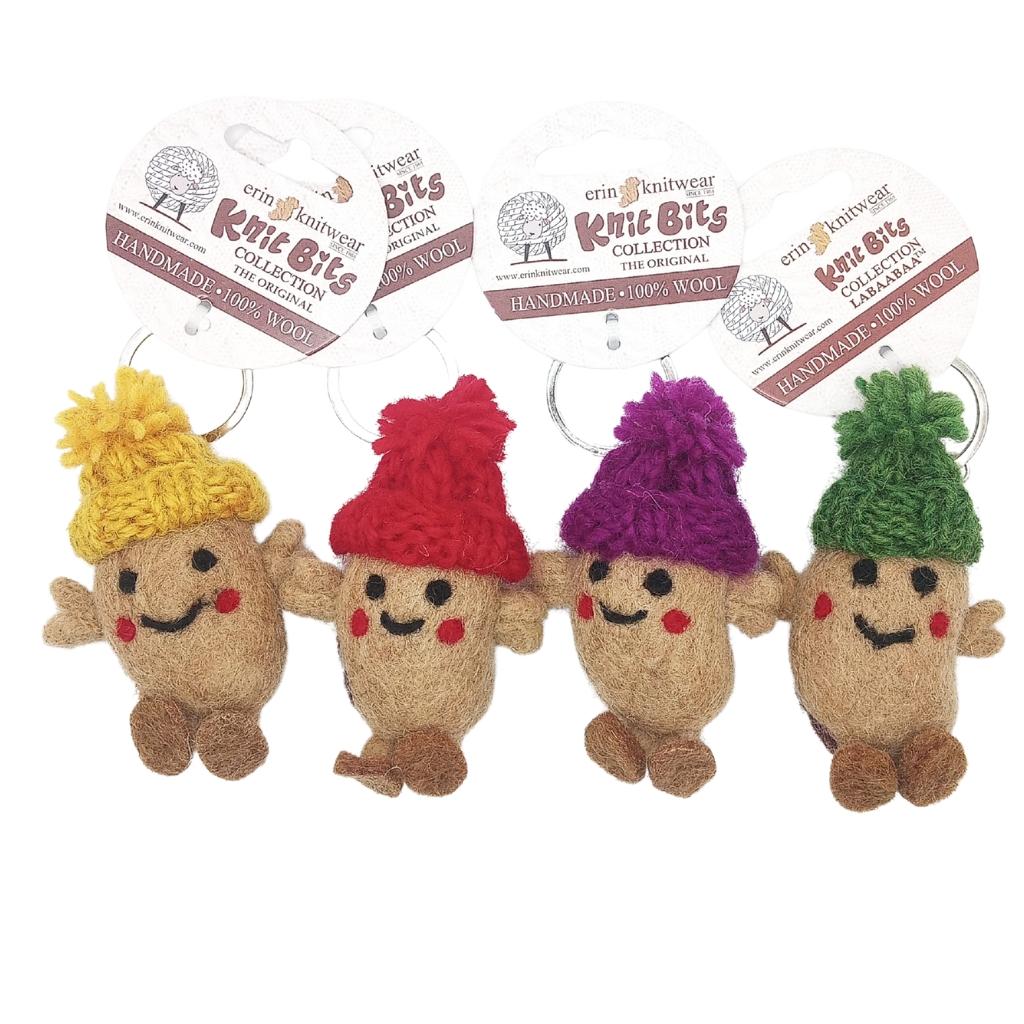 Collectible Knitted Potato Bobble Hat Keyring