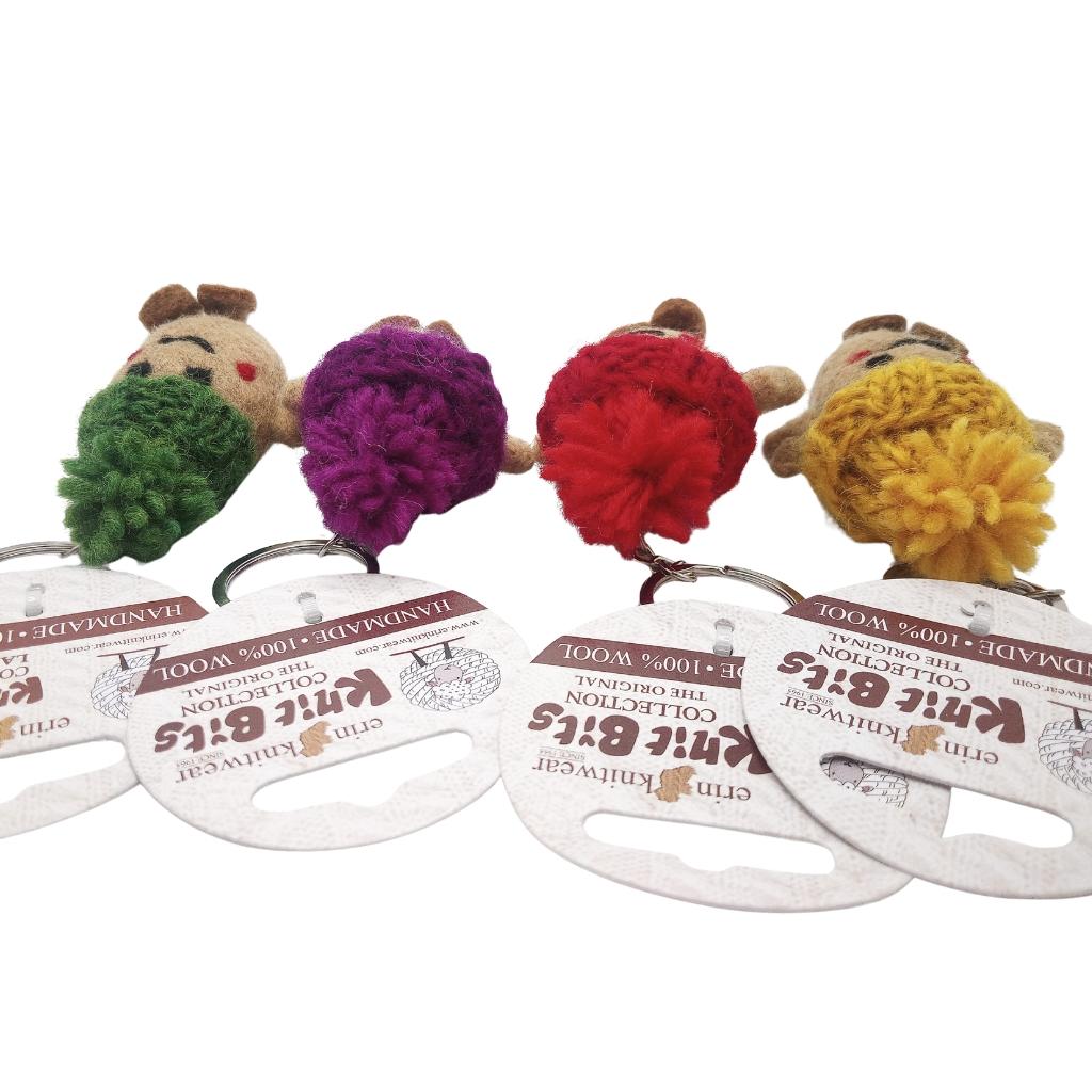 Collectible Knitted Potato Bobble Hat Keyring