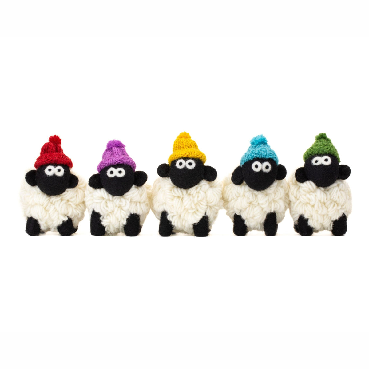 Collectible Knitted Sheep - Assorted Bobble Hats (Medium) - The Celtic Gift Store - Decor