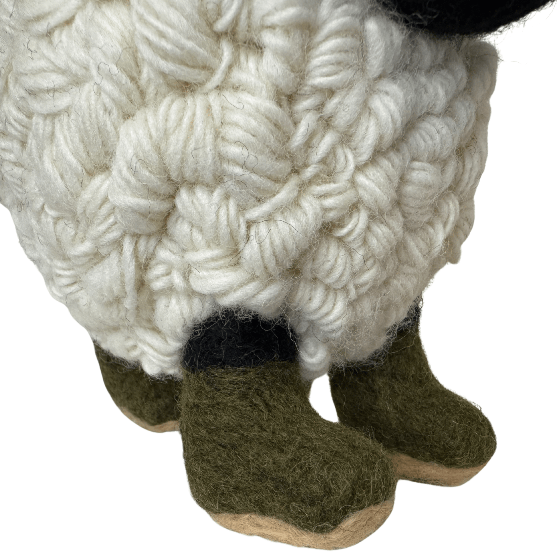 Collectible Knitted Sheep - Boots & Green Flat Cap (Extra Large) - The Celtic Gift Store - Decor