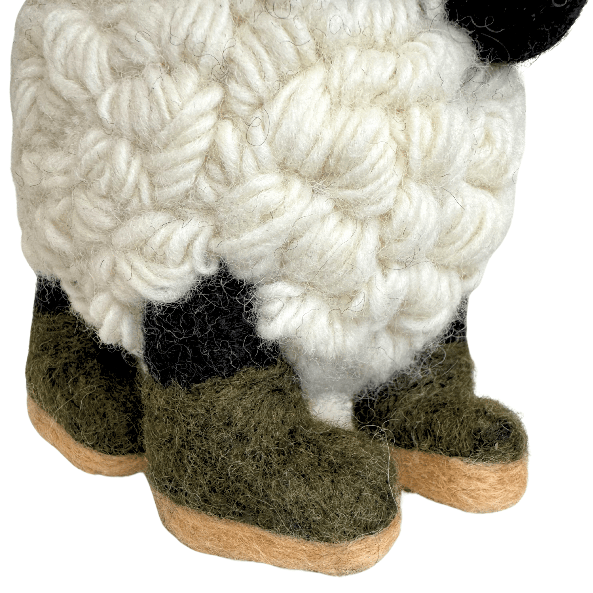 Collectible Knitted Sheep - Boots & Green Flat Cap (Large) - The Celtic Gift Store - Decor