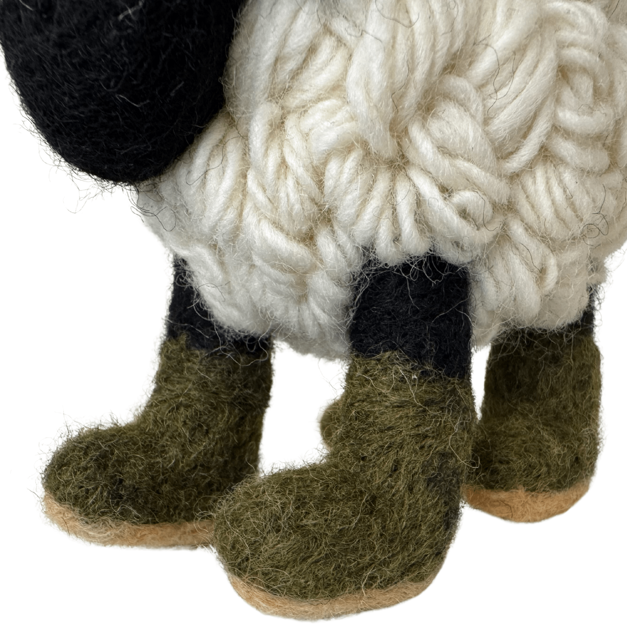 Collectible Knitted Sheep - Boots & Green Flat Cap (Medium) - The Celtic Gift Store - Decor