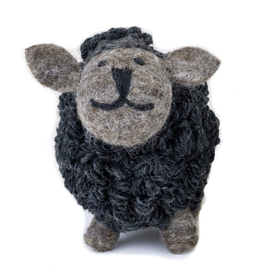 Collectible Knitted Sheep - Charcoal (Large) - The Celtic Gift Store - Decor