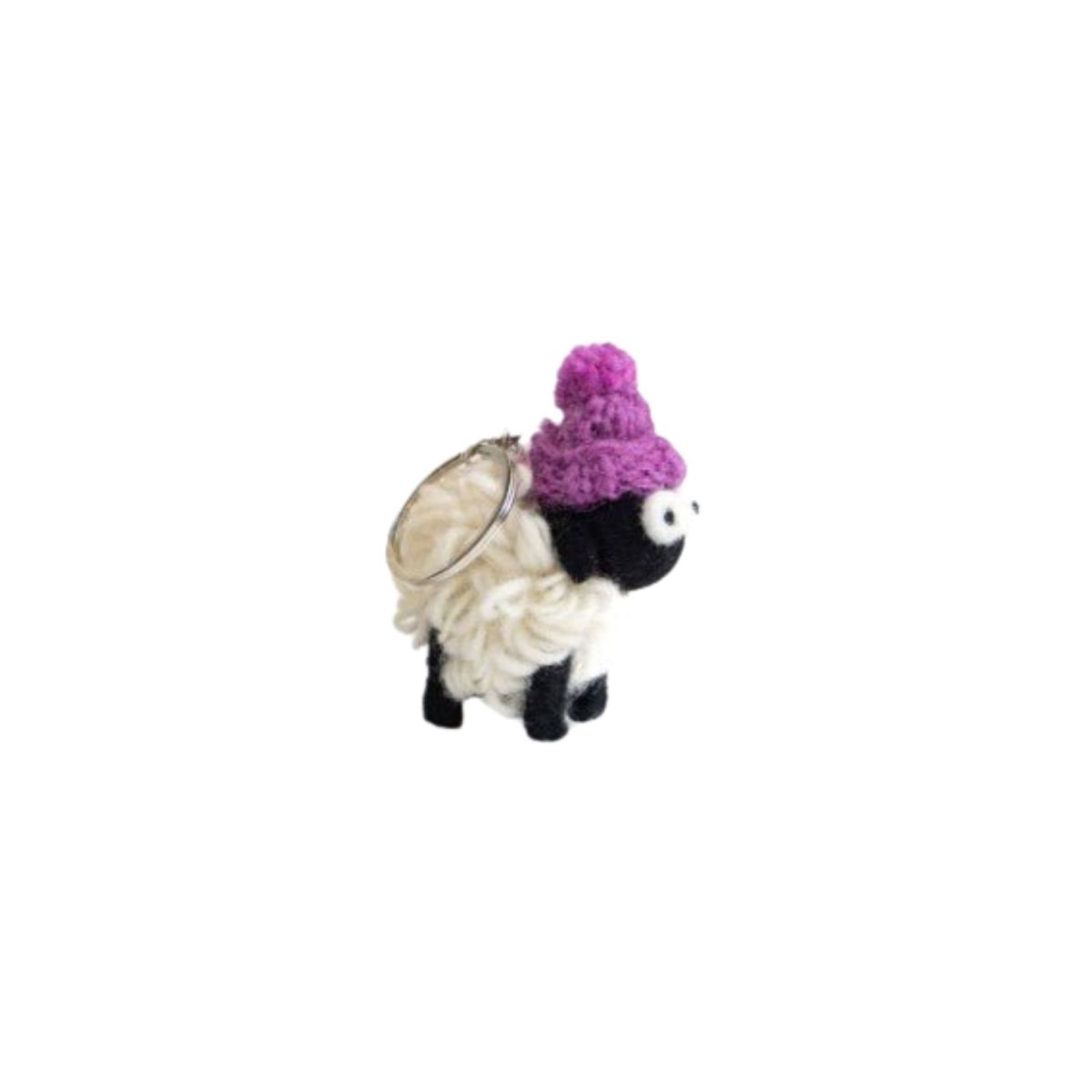 Collectible Knitted Sheep Keyring - Bobble Hat (Assorted)