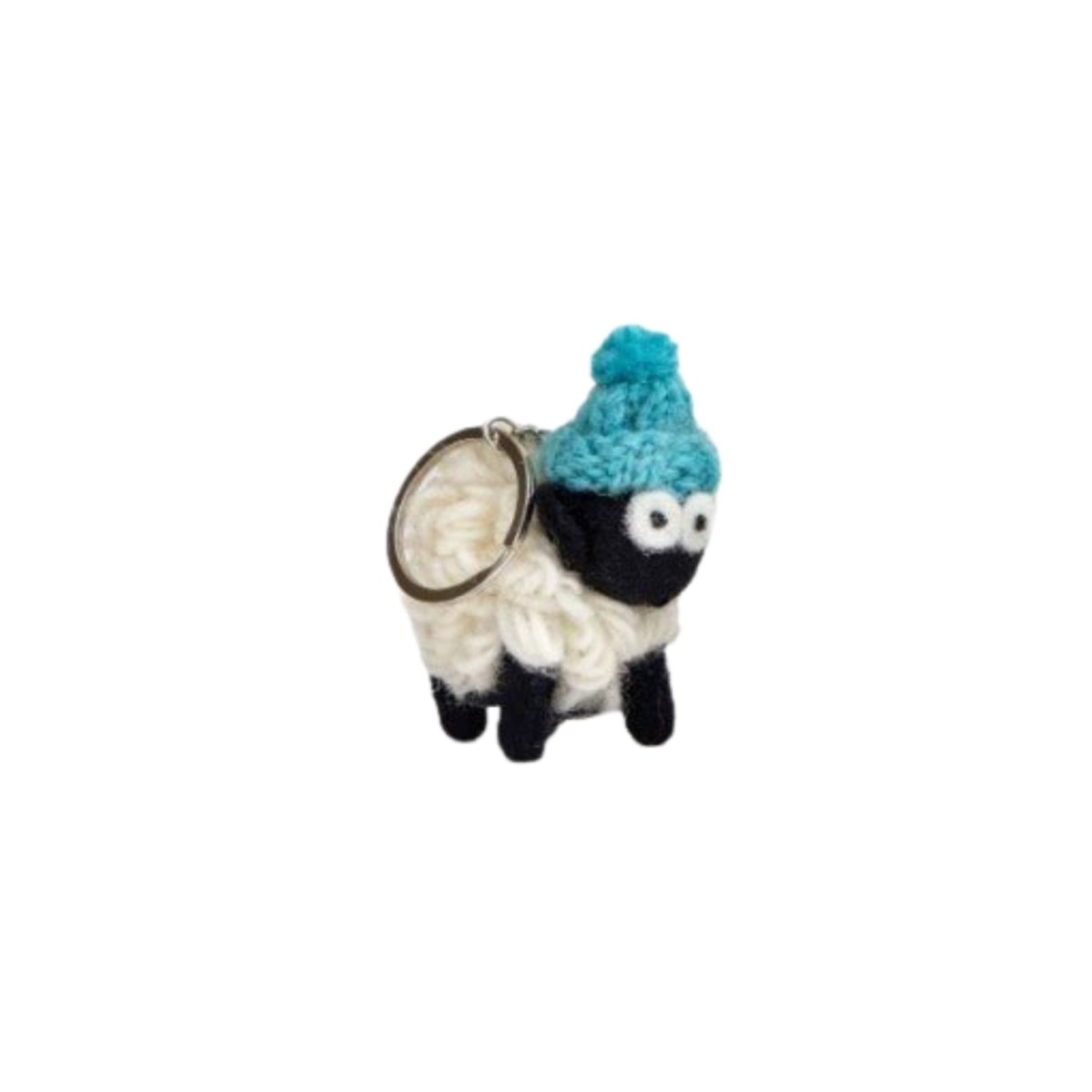 Collectible Knitted Sheep Keyring - Bobble Hat (Assorted)