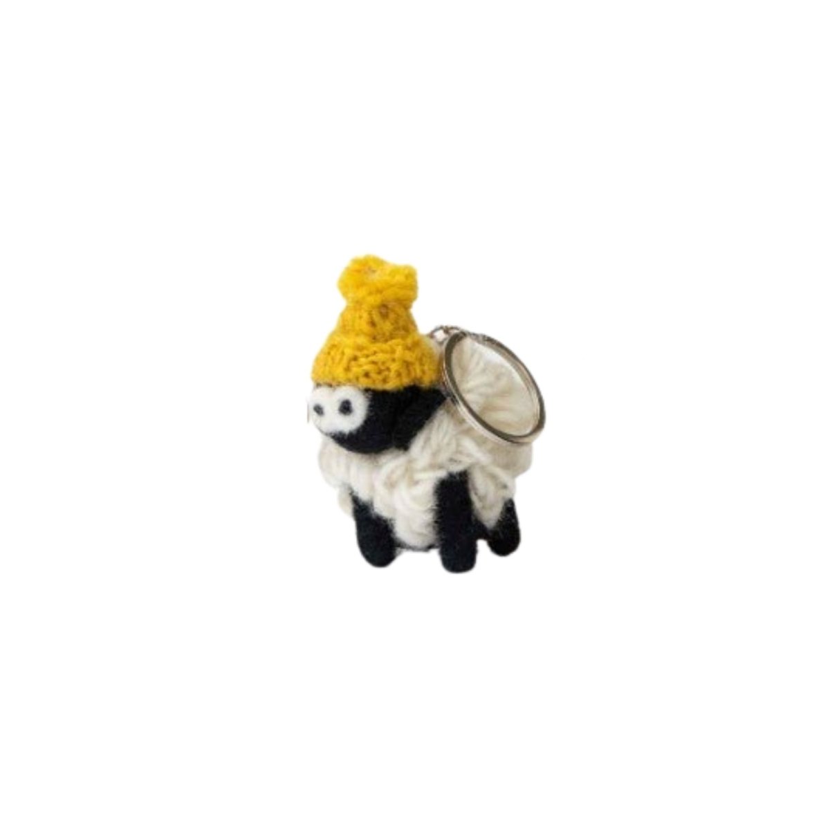 Collectible Knitted Sheep Keyring - Bobble Hat (Assorted)