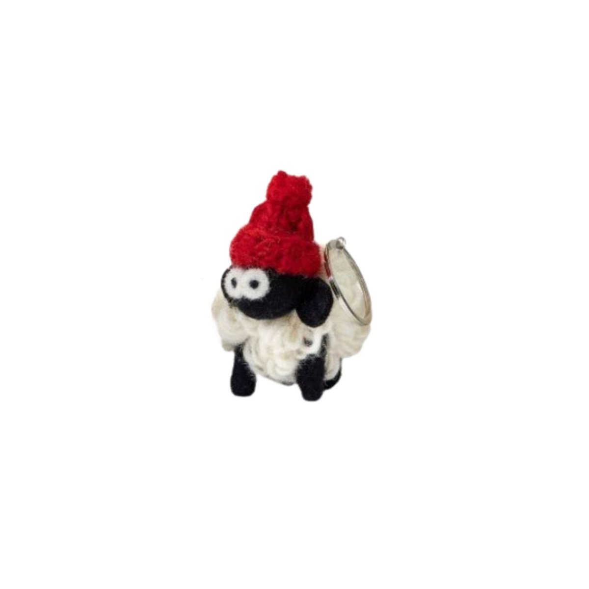Collectible Knitted Sheep Keyring - Bobble Hat (Assorted)
