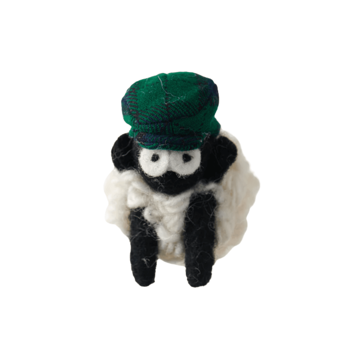 Collectible Knitted Sheep Magnet - Black Watch Tartan Flat Cap
