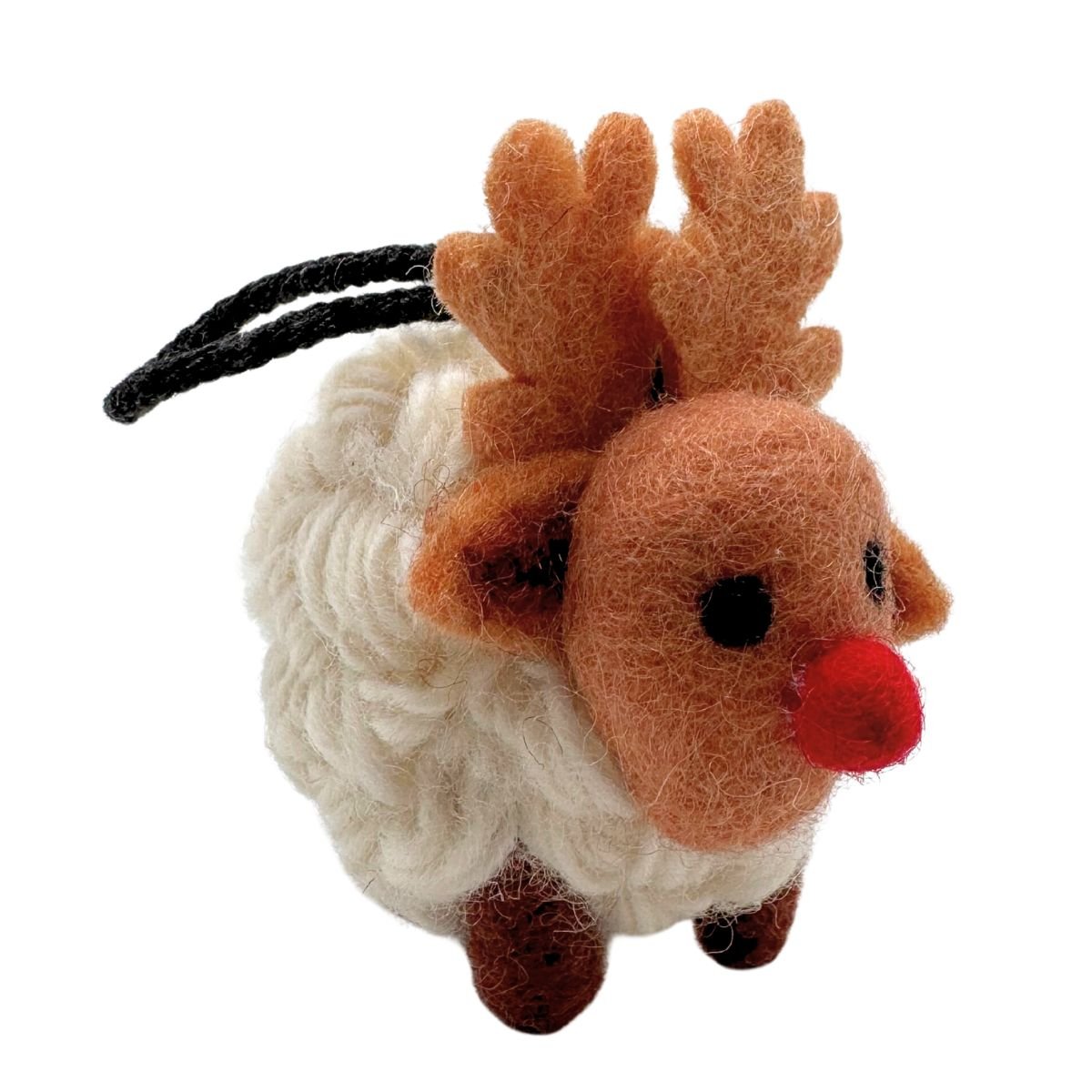 Collectible Knitted Sheep - Reindeer Sheep Ornament (Small)
