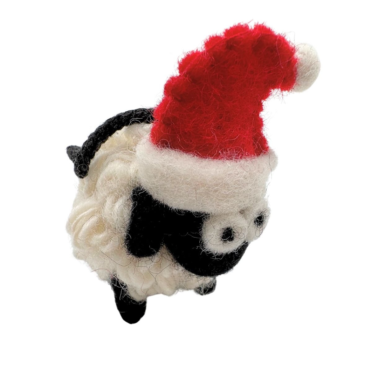 Collectible Knitted Sheep - Santa Hat Ornament (Mini)