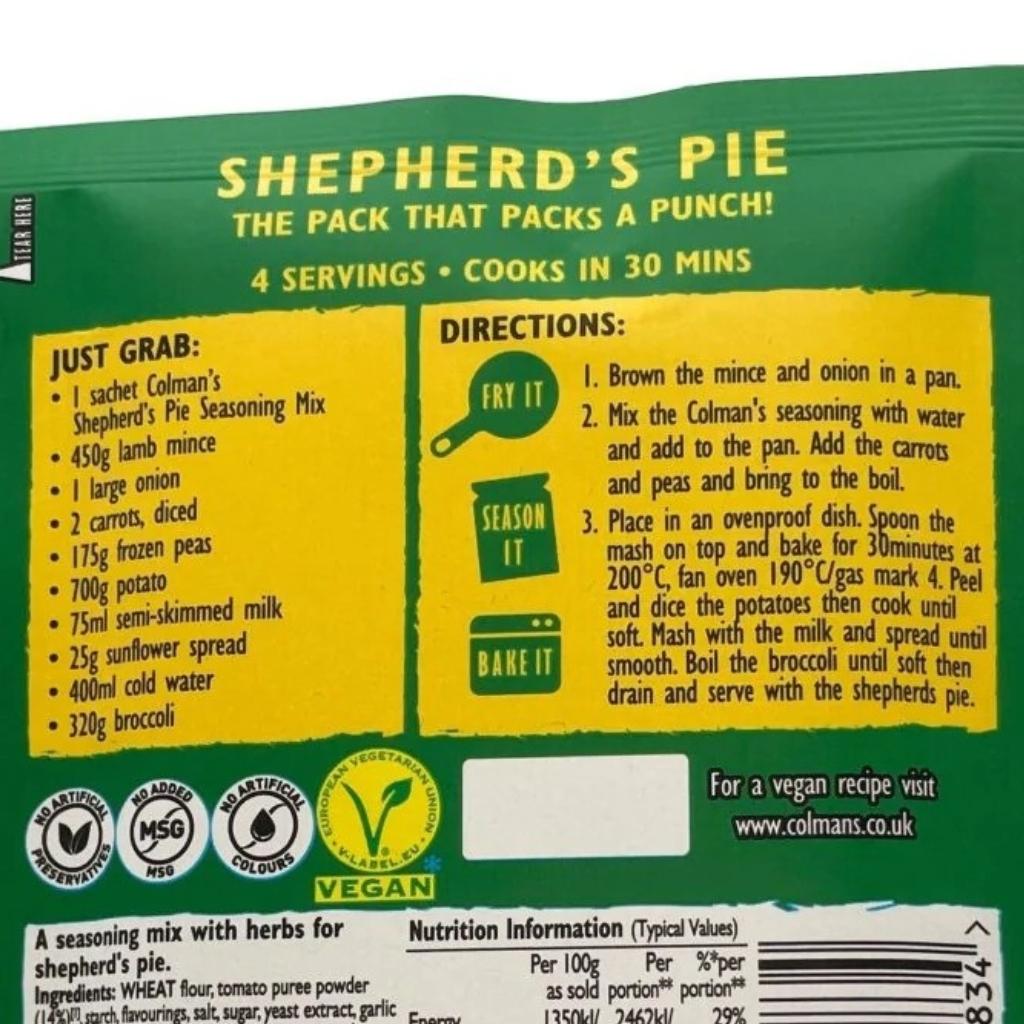 Colman's Shepherd's Pie Mix- 50g