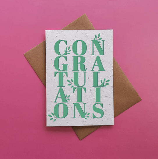 Congratulations - Plantable Seed Card - The Celtic Gift Store - Gift Option