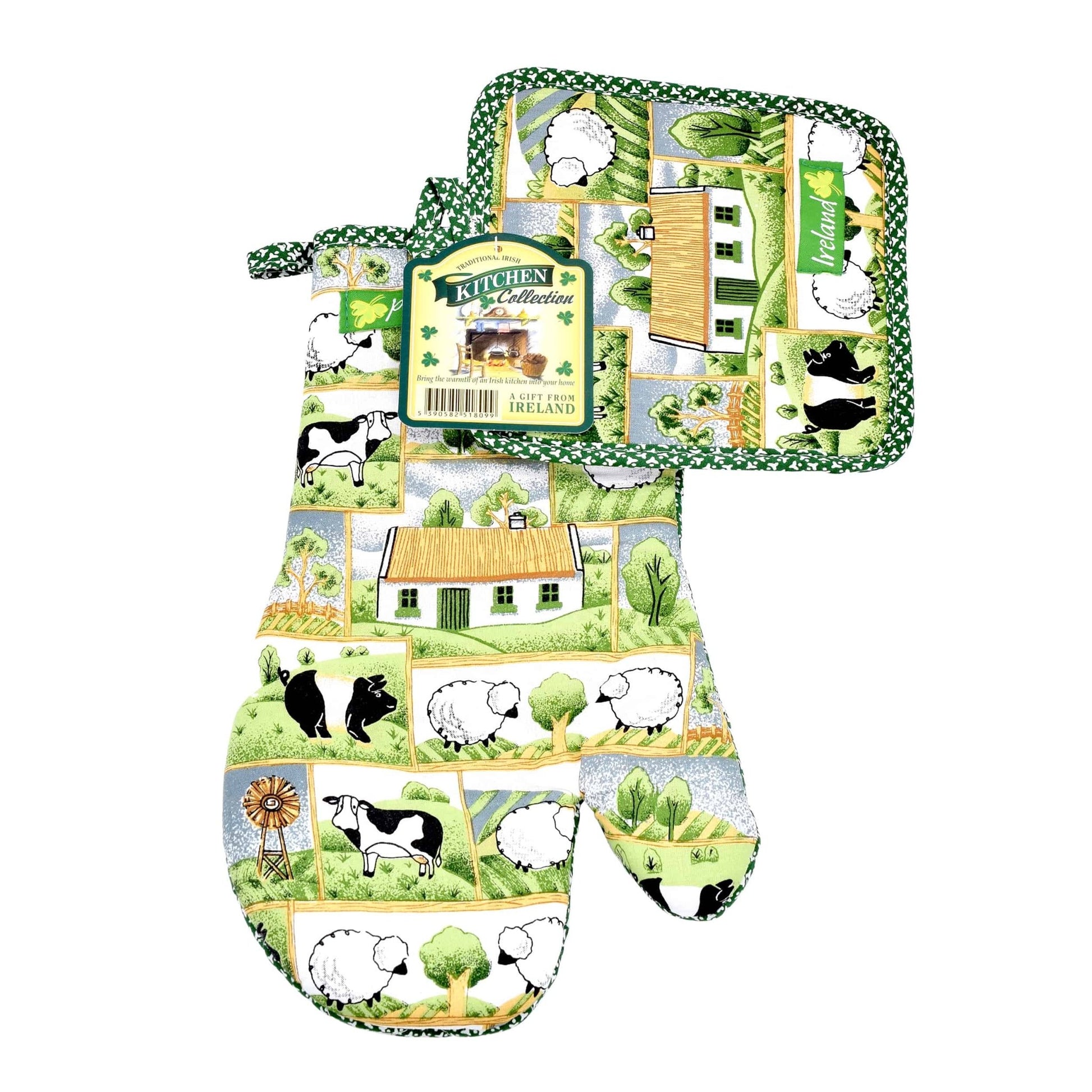 Connemara Kitchen Countryside Oven Mitt and Pot Holder - The Celtic Gift Store - Kitchenware