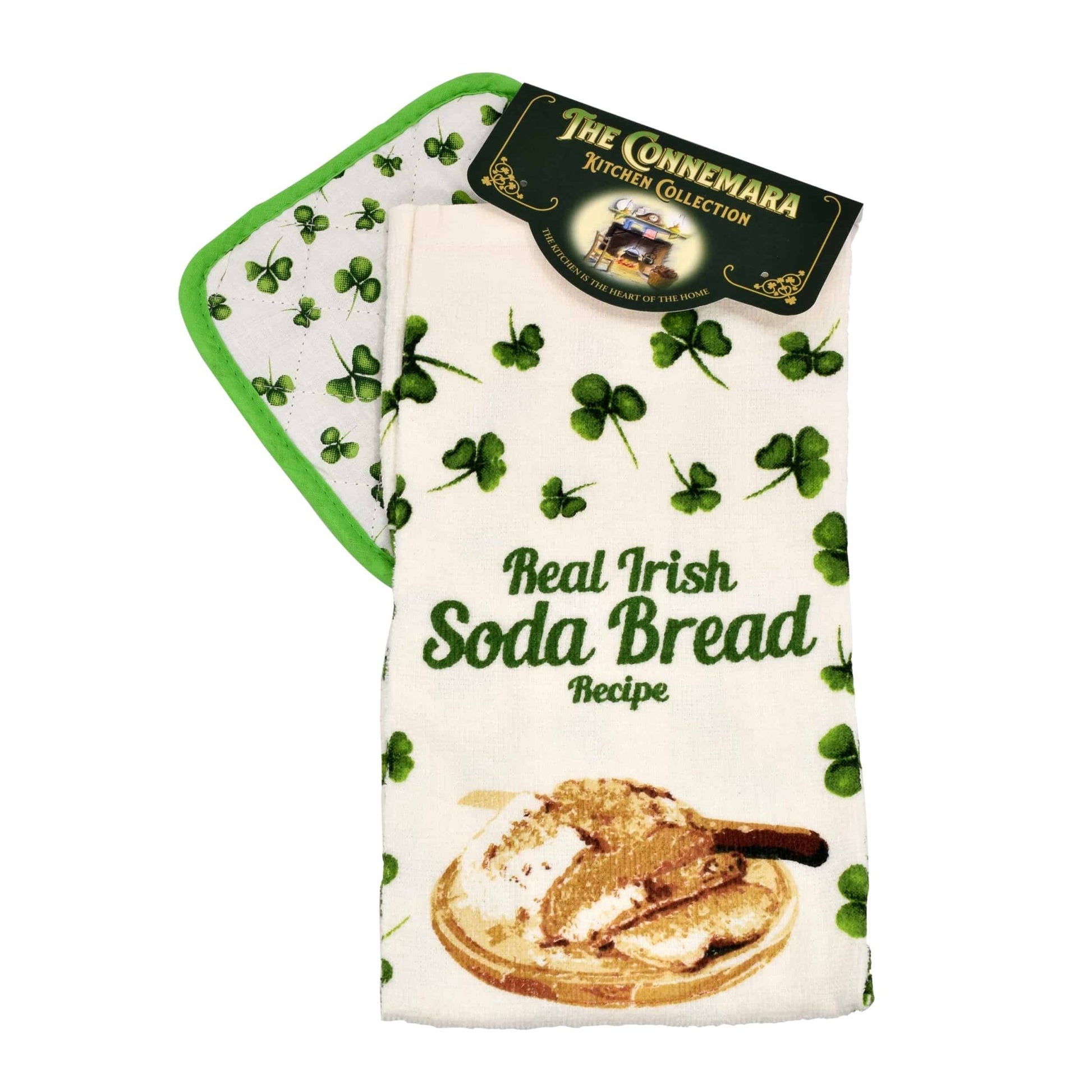 Connemara Kitchen Irish Soda Bread Tea Towel And Pot Holder - The Celtic Gift Store - Kitchenware