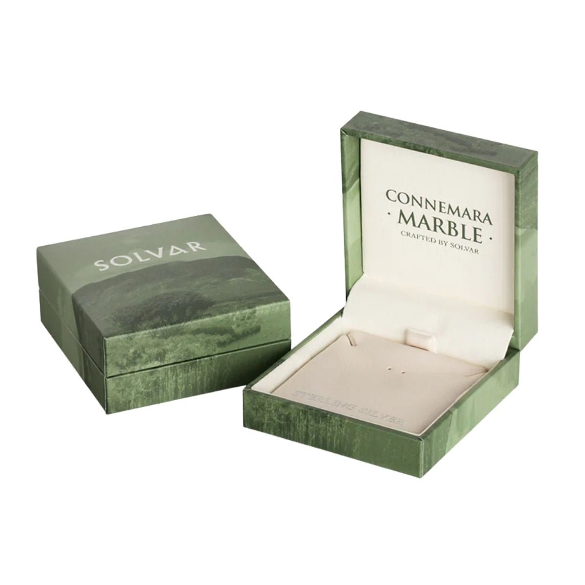 Connemara Marble and Marcasite Trinity Knot Drop Necklace