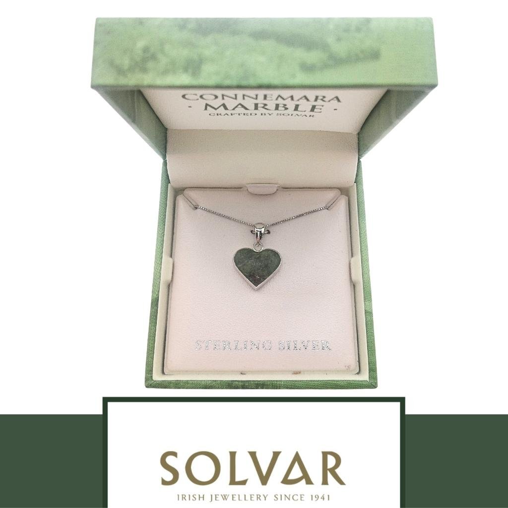 Connemara Marble and Sterling Silver Heart Necklace