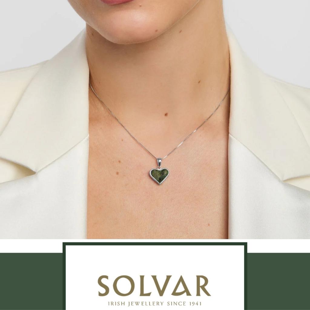 Connemara Marble and Sterling Silver Heart Necklace