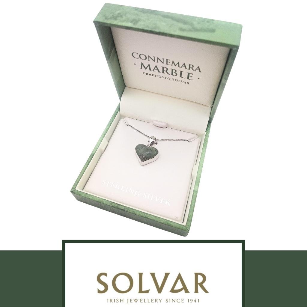 Connemara Marble and Sterling Silver Heart Necklace