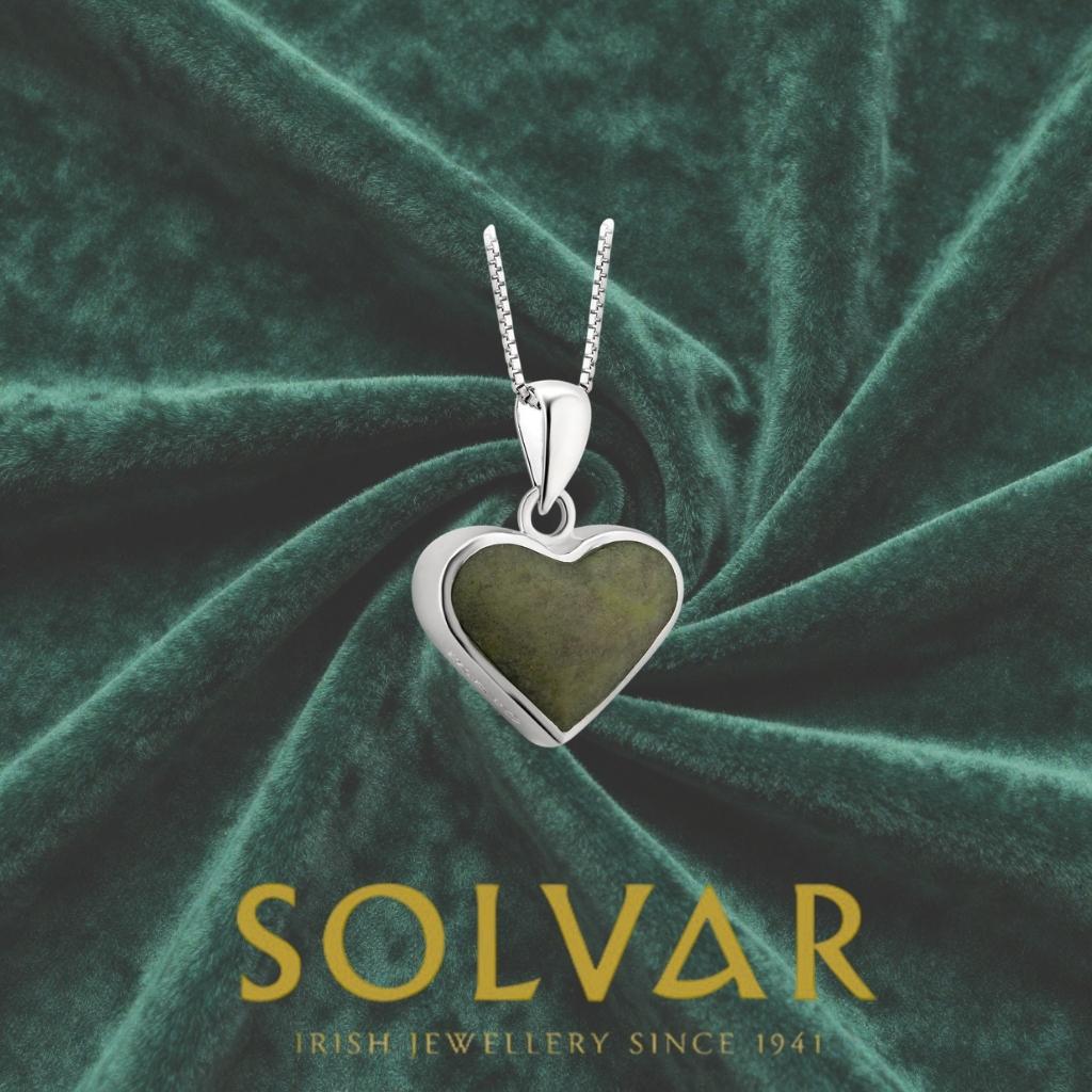 Connemara Marble and Sterling Silver Heart Necklace