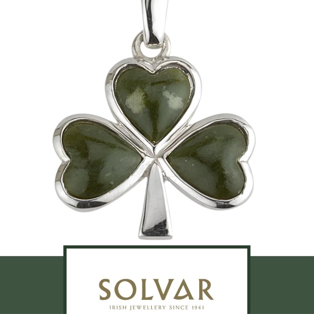 Connemara Marble and Sterling Silver Shamrock Necklace