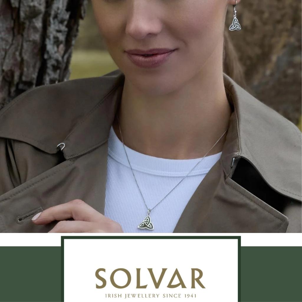 Connemara Marble and Sterling Silver Trinity Knot Drop Earrings