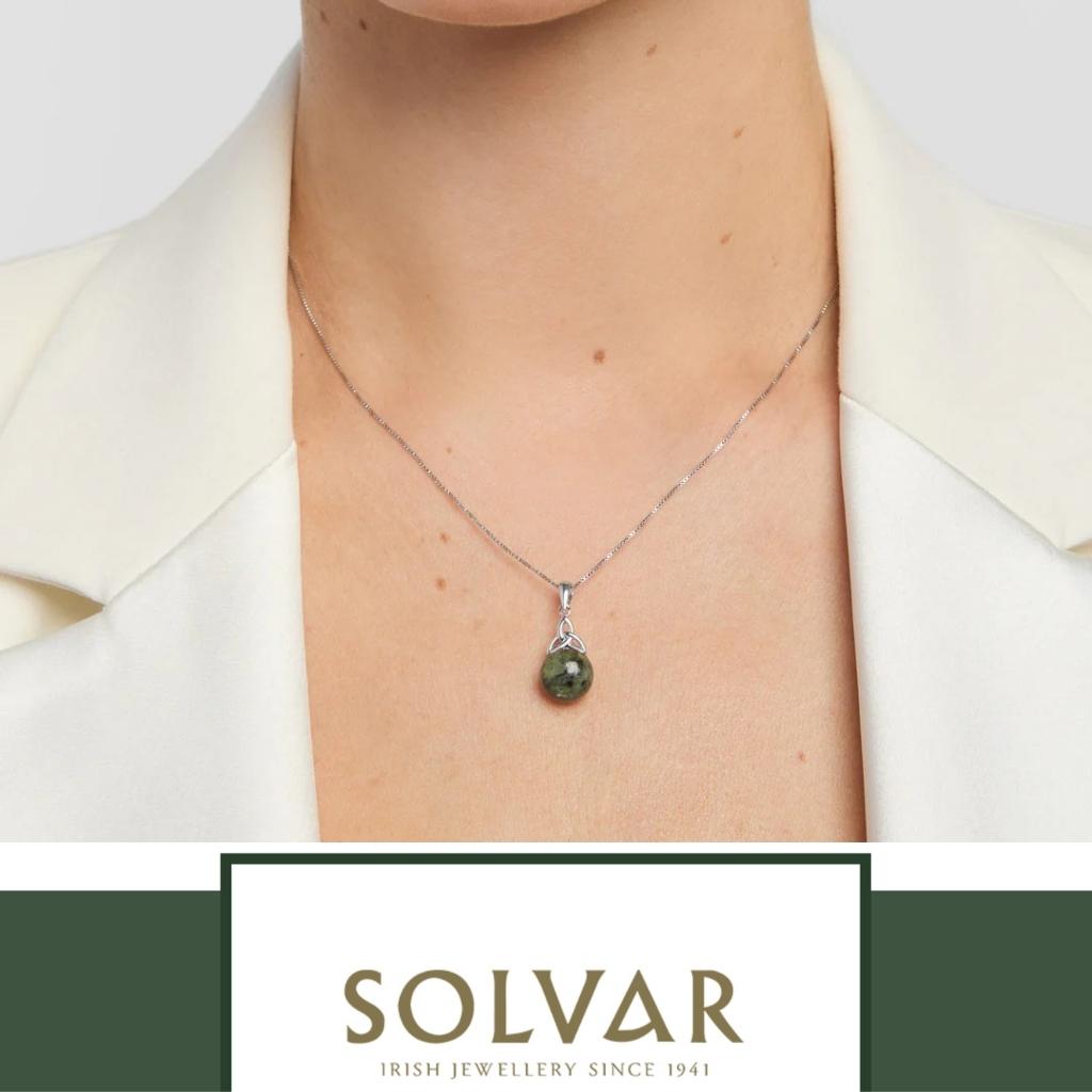 Connemara Marble and Sterling Silver Trinity Knot Necklace