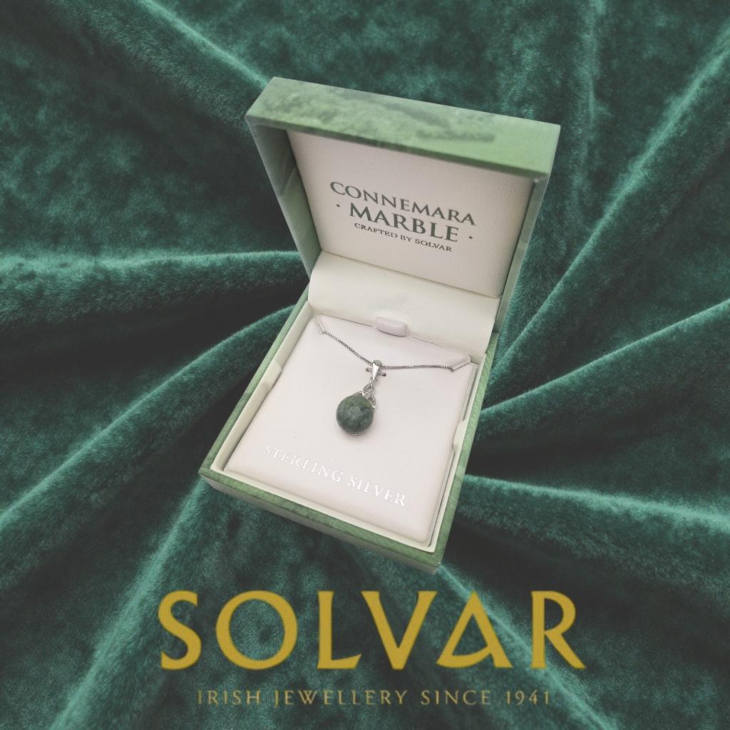 Connemara Marble and Sterling Silver Trinity Knot Necklace