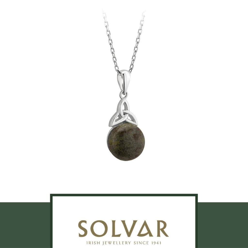 Connemara Marble and Sterling Silver Trinity Knot Necklace