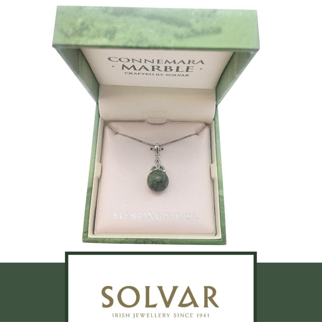 Connemara Marble and Sterling Silver Trinity Knot Necklace