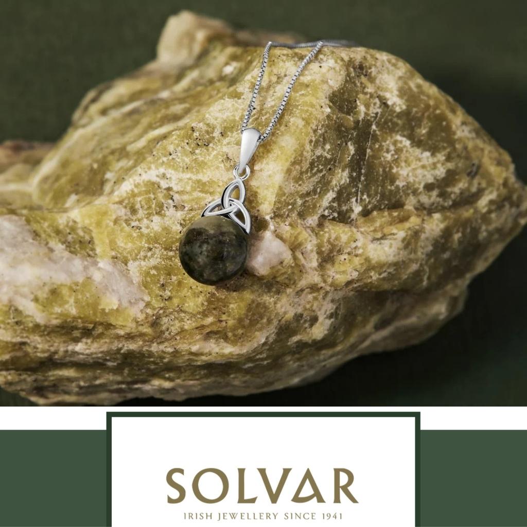 Connemara Marble and Sterling Silver Trinity Knot Necklace