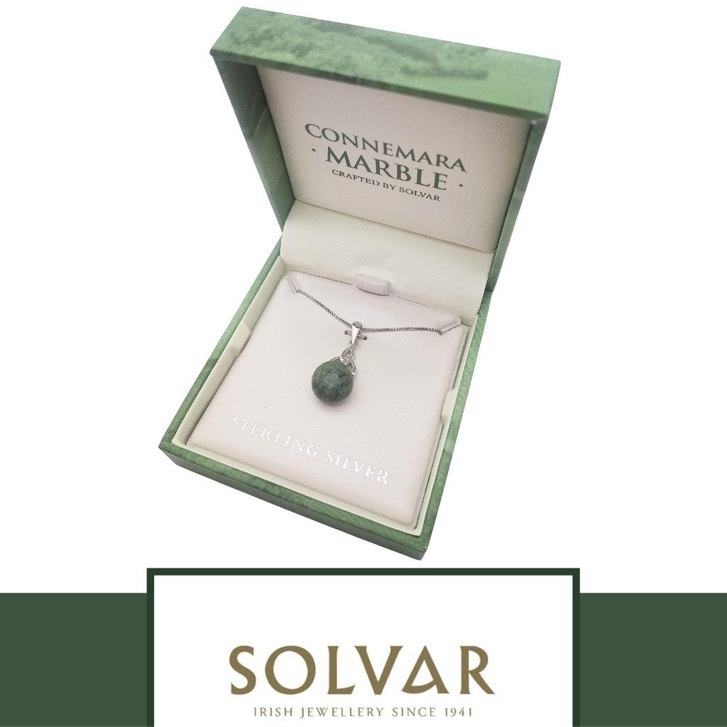 Connemara Marble and Sterling Silver Trinity Knot Necklace