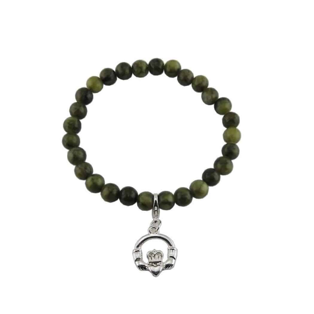 Connemara Marble Claddagh Charm Bracelet - The Celtic Gift Store - bracelets