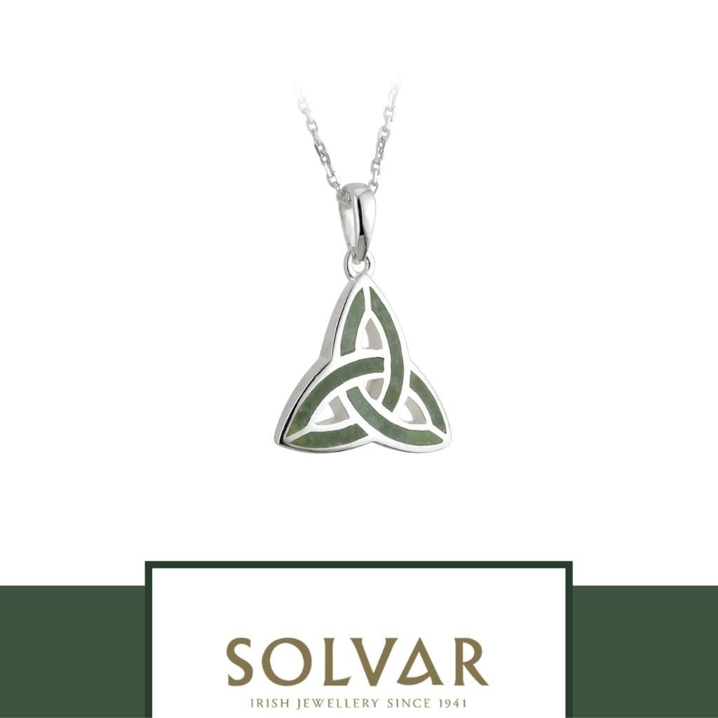 Connemara Marble Inlaid Sterling Silver Trinity Knot Necklace