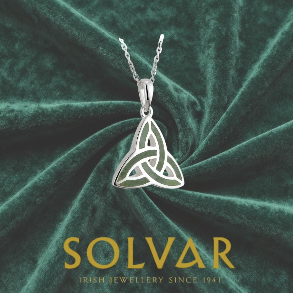 Connemara Marble Inlaid Sterling Silver Trinity Knot Necklace
