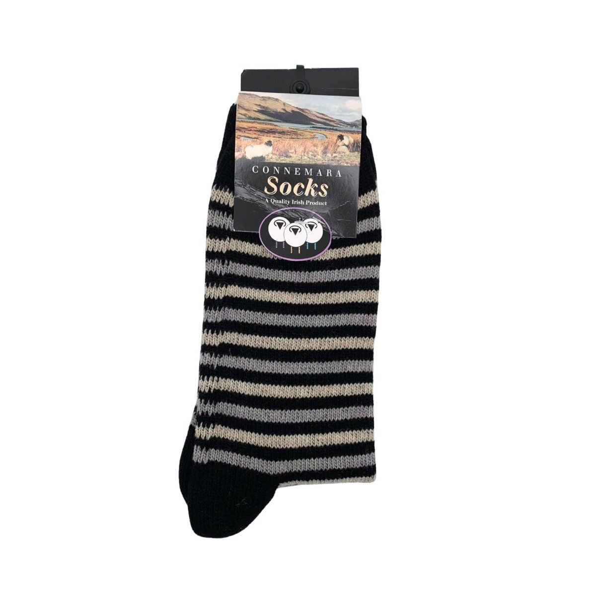 Connemara Stripe Merino Socks - The Celtic Gift Store - Socks