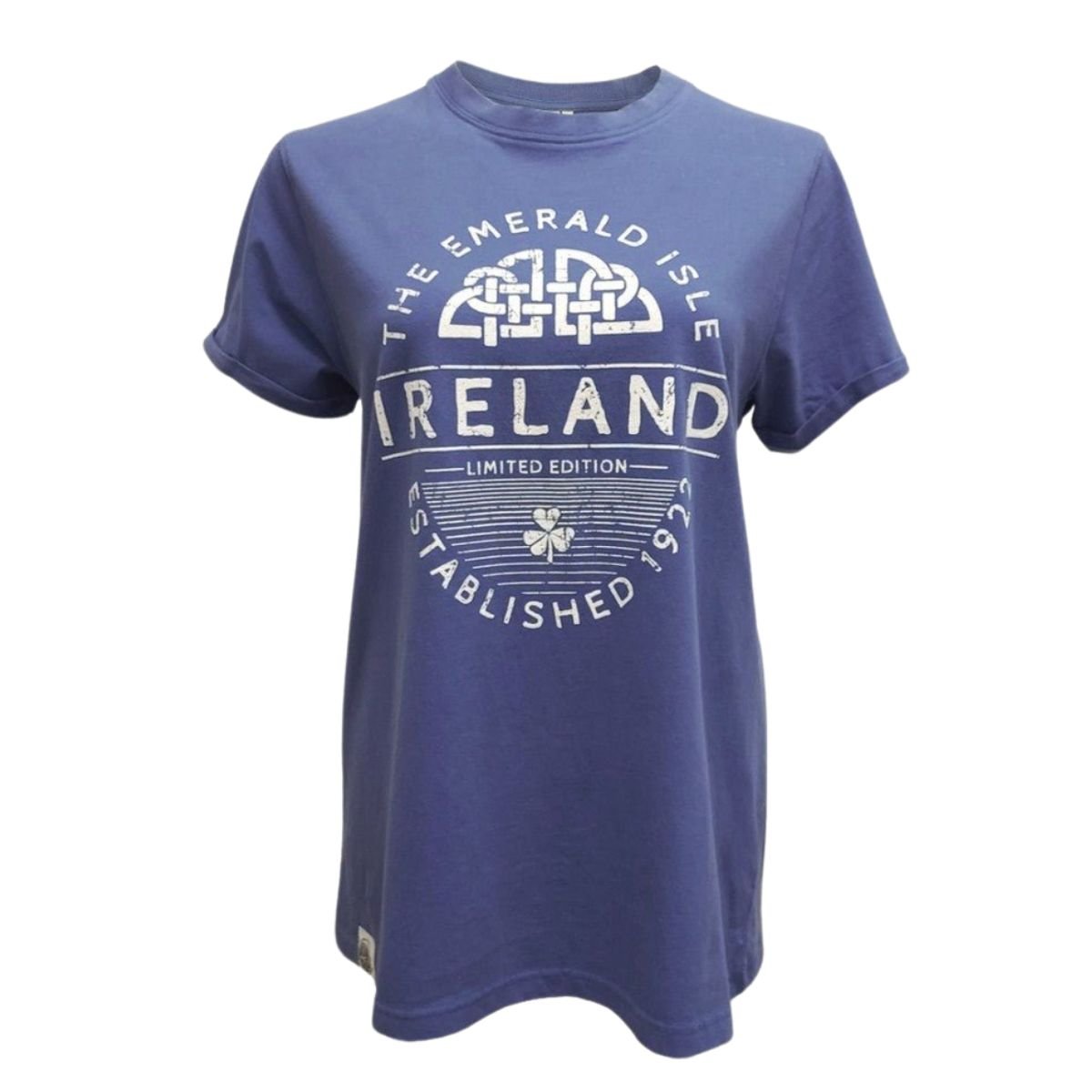 Cornflower Blue Celtic Knot Ireland Ladies T-Shirt