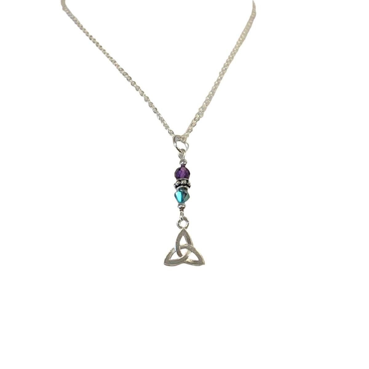 Cruth Amethyst Trinity Knot Necklace