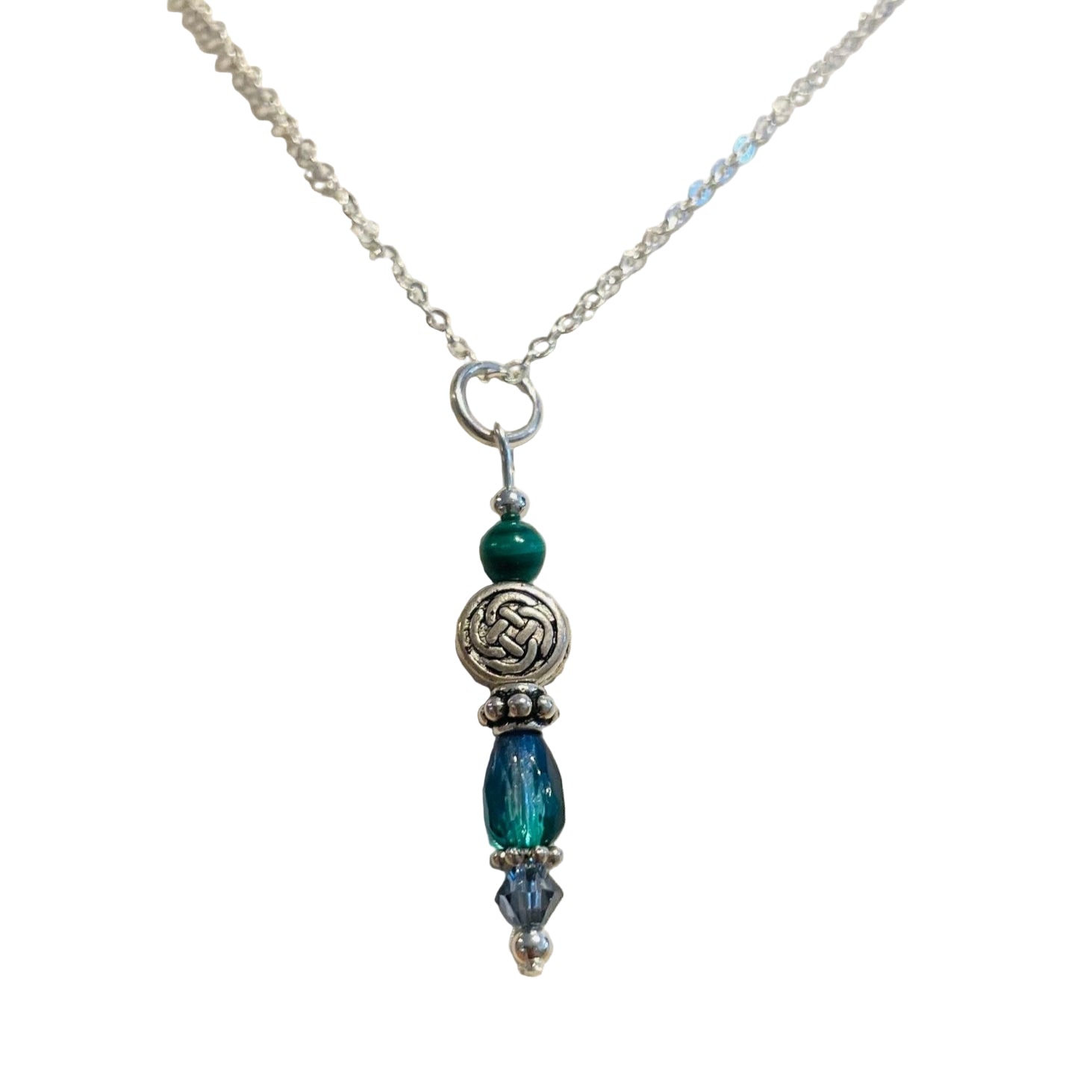 Cruthú Ocean Vortex Malachite Celtic Knot Necklace - The Celtic Gift Store - Necklaces