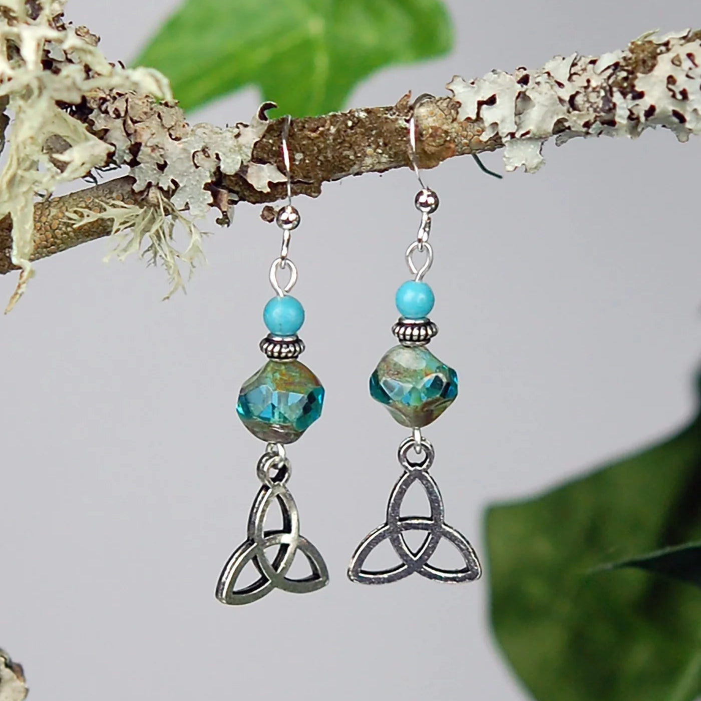 Cruthú Turquoise Trinity Knot Earrings - The Celtic Gift Store - Earrings
