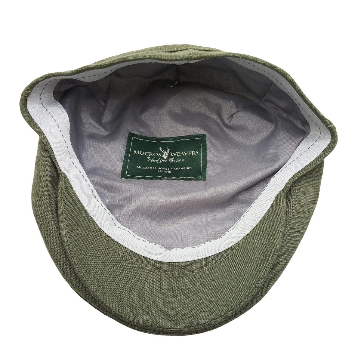 Dark Green Mucros Weavers Linen Cap by Mucros Weavers - Hats
