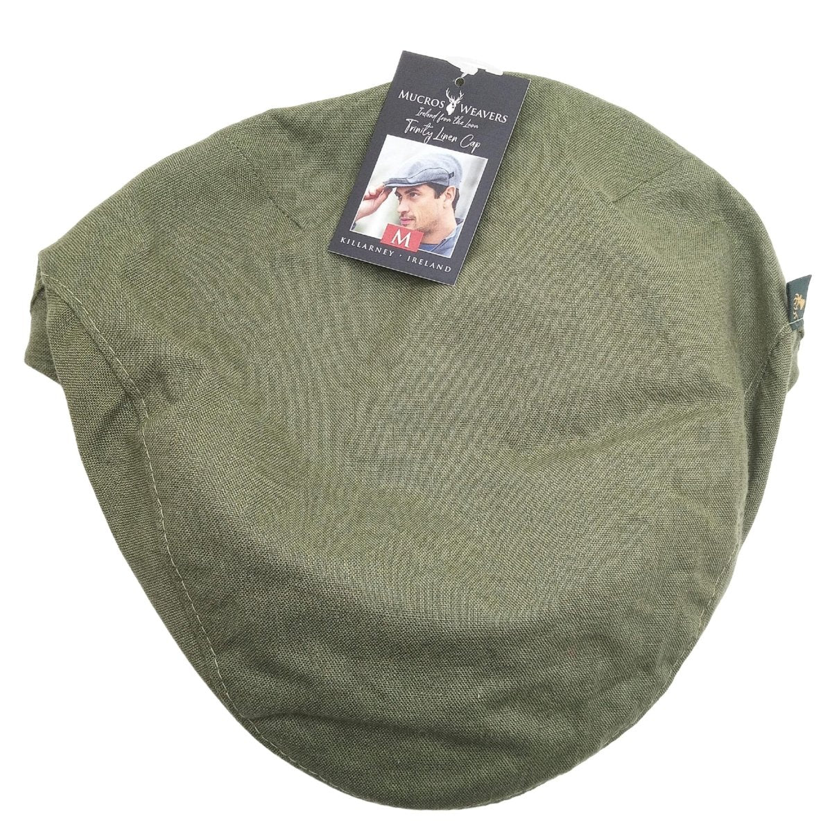 Dark Green Mucros Weavers Linen Cap by Mucros Weavers - Hats