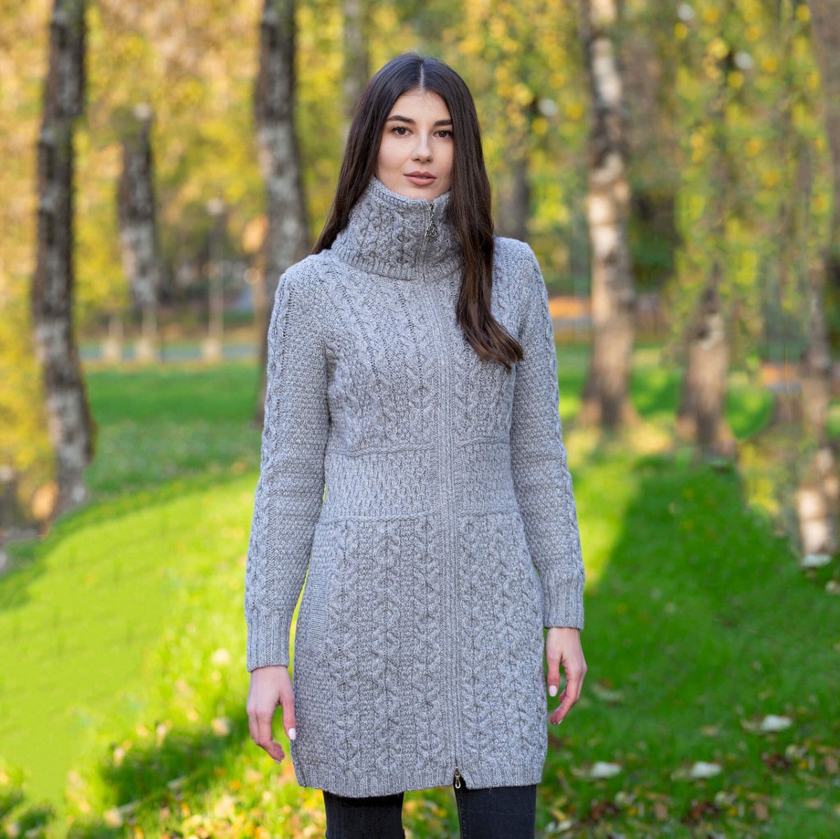 Double Collar Zip Cardigan