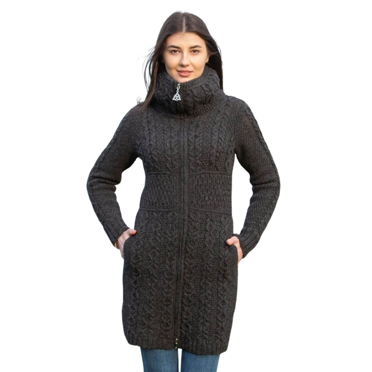 Double Collar Zip Cardigan