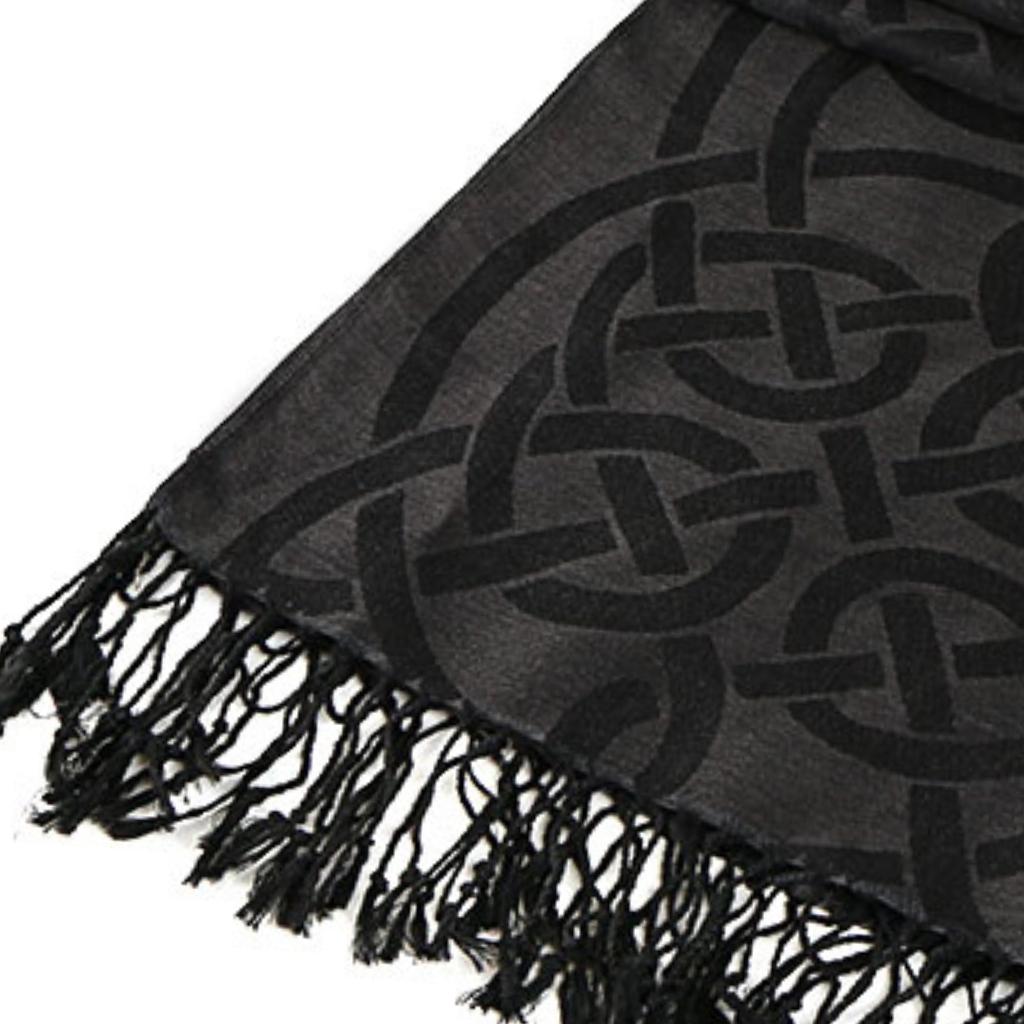 Double Sided Celtic Knot Scarf- Black